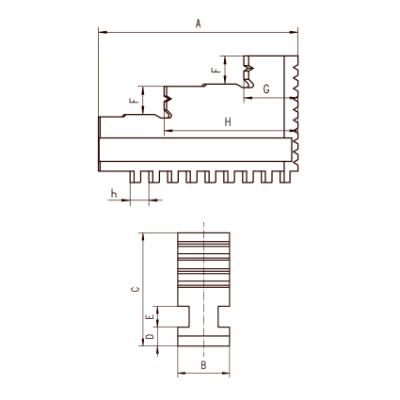 BISON Hard Solid Jaws for 3-jaw Scroll Chuck Ø160 mm for in- and outside clamping type 32**/35**